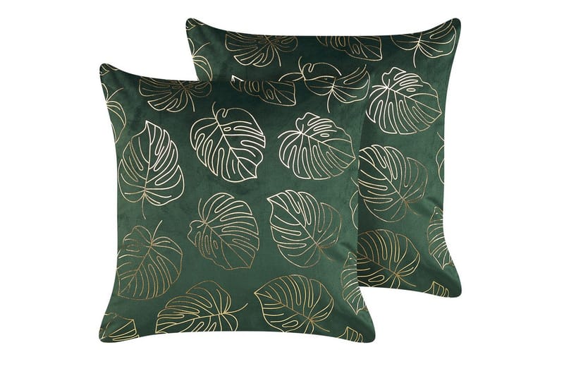 Prydnadskuddar Deliciosa set om 2 Grön/guld - Grön/guld - Textil & mattor - Filtar, kuddar & plädar - Prydnadskudde & kuddfodral