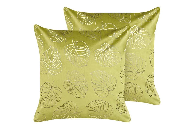 Prydnadskuddar Deliciosa set om 2 Ljusgrön/guld - Ljusgrön/guld - Textil & mattor - Filtar, kuddar & plädar - Prydnadskudde & kuddfodral