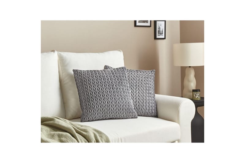 Prydnadskuddar Eclipta set om 2 Grå - Grå - Textil & mattor - Filtar, kuddar & plädar - Utekudde