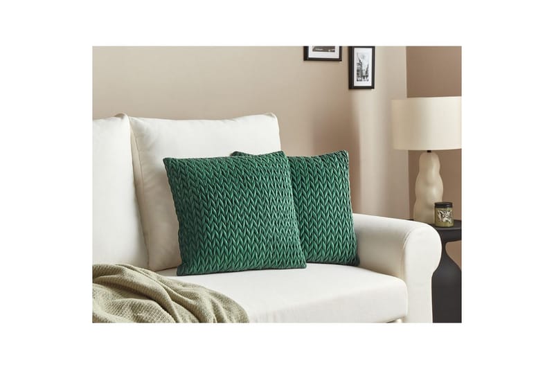 Prydnadskuddar Eclipta set om 2 Grön - Grön - Textil & mattor - Filtar, kuddar & plädar - Utekudde