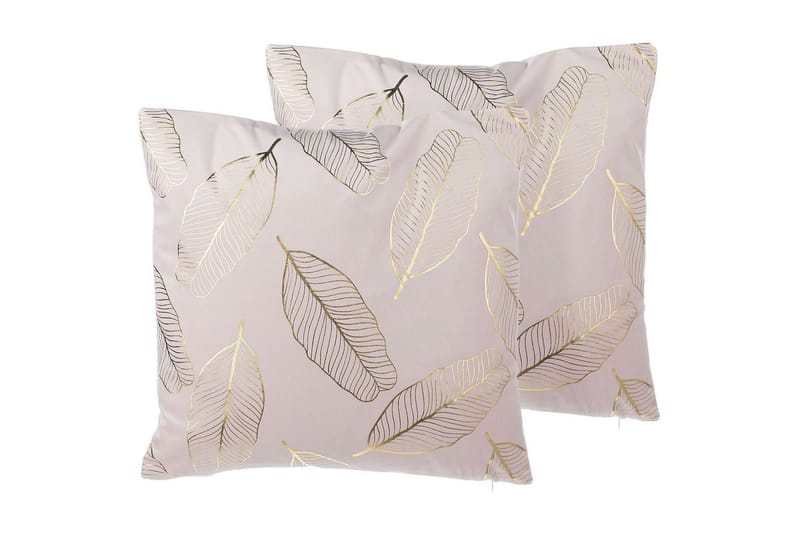 Prydnadskuddar Freesia set om 2 Rosa/guld, Rosa/guld
