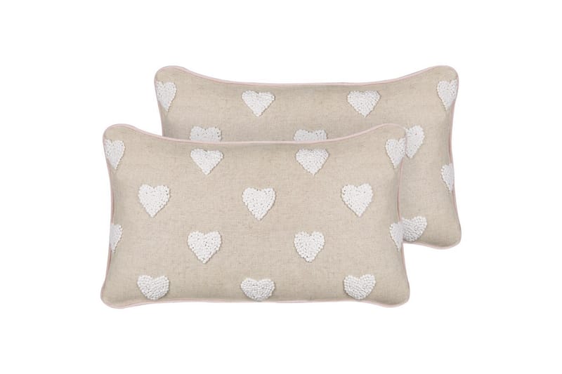 Prydnadskuddar Gazania set om 2 Beige/vit, Rektangulär - Beige/vit, Rektangulär - Textil & mattor - Filtar, kuddar & plädar - Utekudde