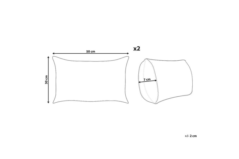 Prydnadskuddar Gazania set om 2 Grå/vit, Rektangulär - Grå/vit, Rektangulär - Textil & mattor - Filtar, kuddar & plädar - Utekudde
