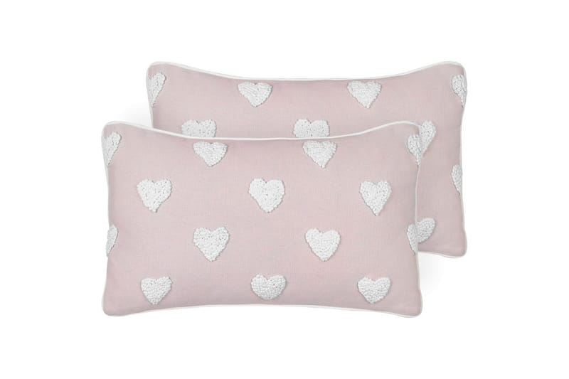Prydnadskuddar Gazania set om 2 Rosa/Vit, Rektangulär - Rosa/Vit, Rektangulär - Textil & mattor - Filtar, kuddar & plädar - Utekudde