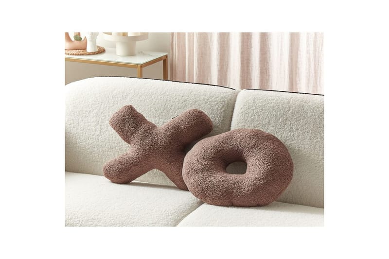 Prydnadskuddar Hesperis set om 2 Brun - Brun - Textil & mattor - Filtar, kuddar & plädar - Utekudde