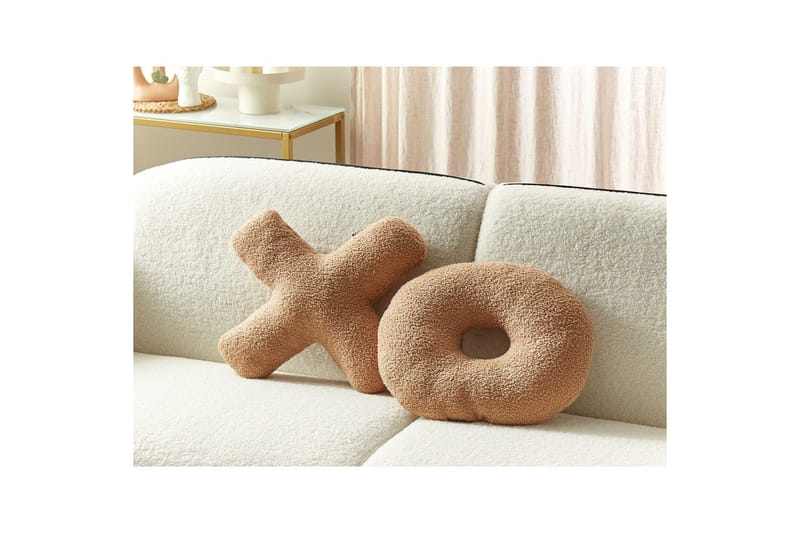 Prydnadskuddar Hesperis set om 2 Ljusbrun - Ljusbrun - Textil & mattor - Filtar, kuddar & plädar - Utekudde