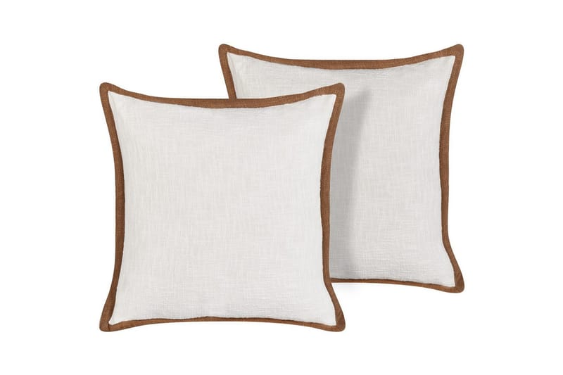 Prydnadskuddar Ianthe set om 2 Vit/brun - Vit/brun - Textil & mattor - Filtar, kuddar & plädar - Prydnadskudde & kuddfodral