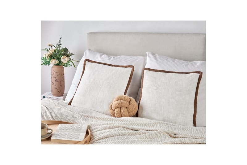 Prydnadskuddar Ianthe set om 2 Vit/brun - Vit/brun - Textil & mattor - Filtar, kuddar & plädar - Prydnadskudde & kuddfodral