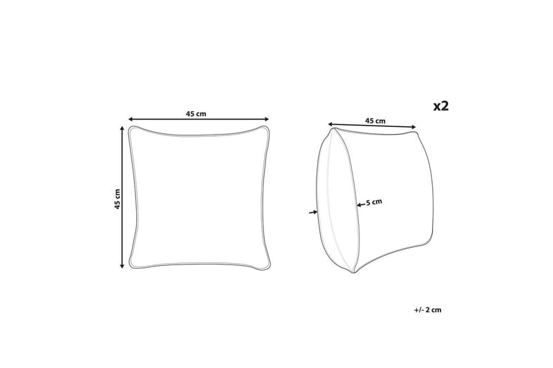 Prydnadskuddar Ianthe set om 2 Vit/brun - Vit/brun - Textil & mattor - Filtar, kuddar & plädar - Prydnadskudde & kuddfodral