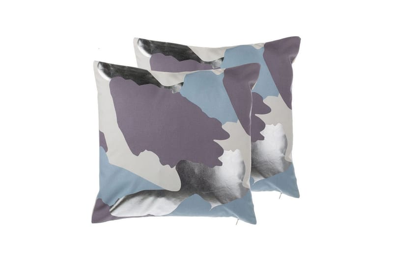 Prydnadskuddar Ixia set om 2 Flerfärgad/lila/vit/silver/blå, Flerfärgad/lila/vit/silver/blå