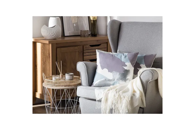 Prydnadskuddar Ixia set om 2 Flerfärgad/lila/vit/silver/blå - Flerfärgad/lila/vit/silver/blå - Textil & mattor - Filtar, kuddar & plädar - Utekudde