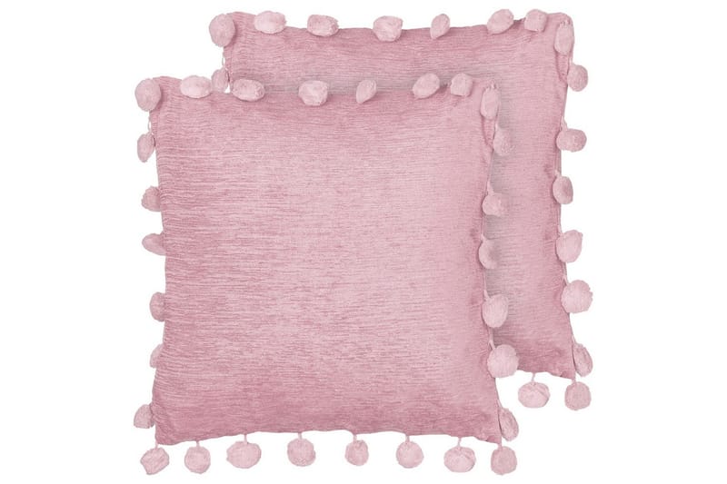 Prydnadskuddar Jasmine set om 2 Rosa - Rosa - Textil & mattor - Filtar, kuddar & plädar - Utekudde
