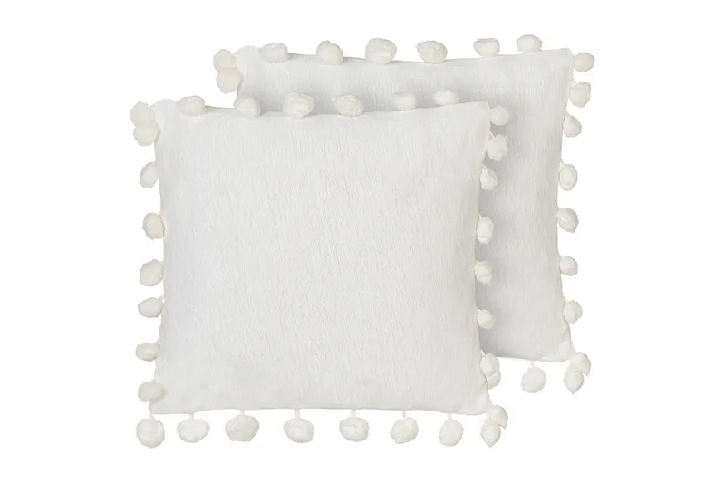 Prydnadskuddar Jasmine set om 2 Vit - Vit - Textil & mattor - Filtar, kuddar & plädar - Utekudde