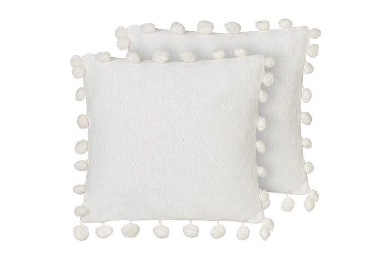 Prydnadskuddar Jasmine set om 2 Vit, Vit