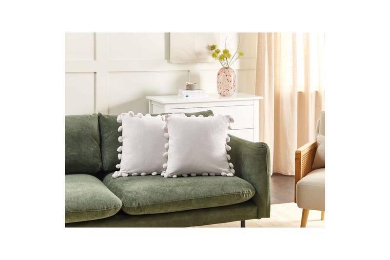 Prydnadskuddar Jasmine set om 2 Vit - Vit - Textil & mattor - Filtar, kuddar & plädar - Utekudde