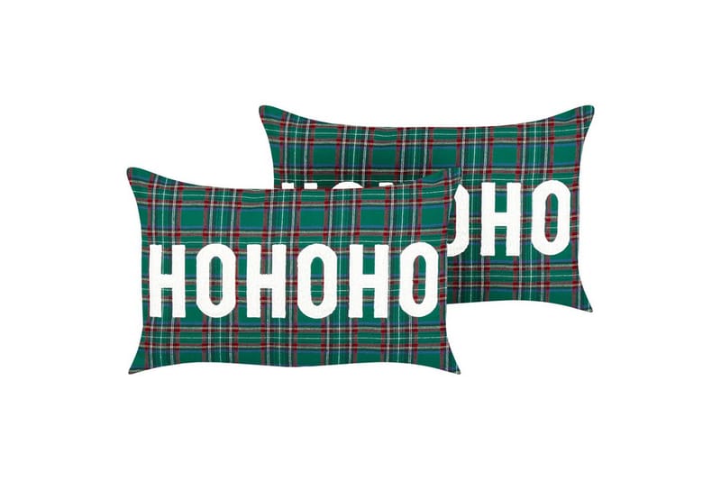 Prydnadskuddar Joycandy set om 2 Grön/Röd/Svart/Vit, Rektangulär - Grön/Röd/Svart/Vit, Rektangulär - Textil & mattor - Filtar, kuddar & plädar - Utekudde