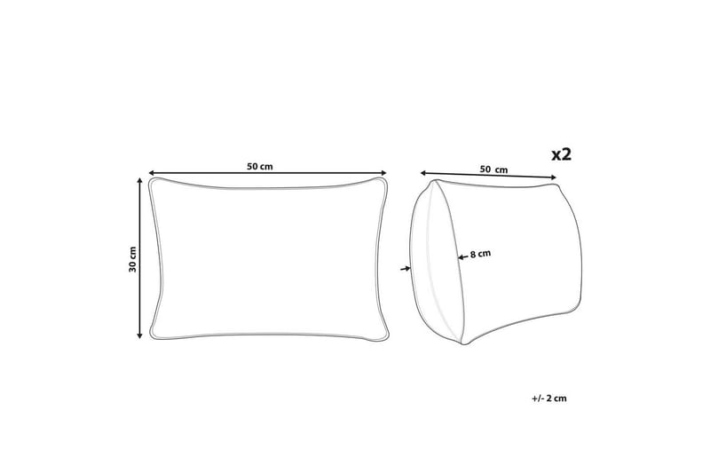Prydnadskuddar Joycandy set om 2 Vit/Röd/Grön, Rektangulär - Vit/Röd/Grön, Rektangulär - Textil & mattor - Filtar, kuddar & plädar - Utekudde