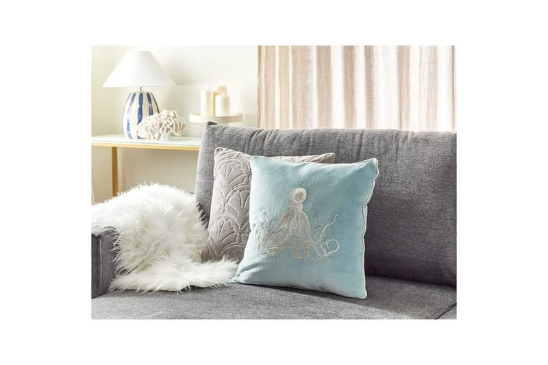 Prydnadskuddar Laminaria Blå/Silver - Blå/Silver - Textil & mattor - Filtar, kuddar & plädar - Utekudde