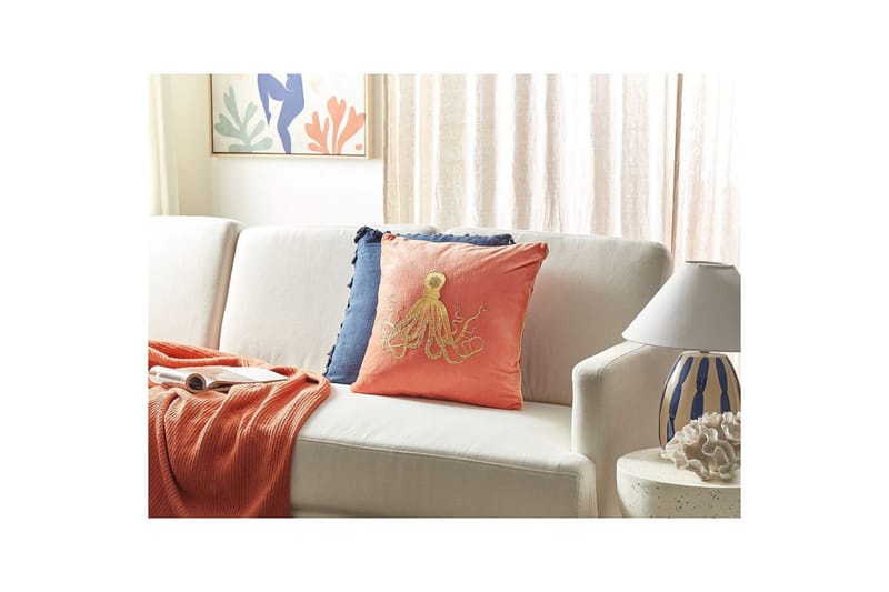 Prydnadskuddar Laminaria Rött/guld - Rött/guld - Textil & mattor - Filtar, kuddar & plädar - Utekudde