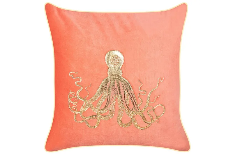 Prydnadskuddar Laminaria set om 2 Rött/guld - Rött/guld - Textil & mattor - Filtar, kuddar & plädar - Utekudde