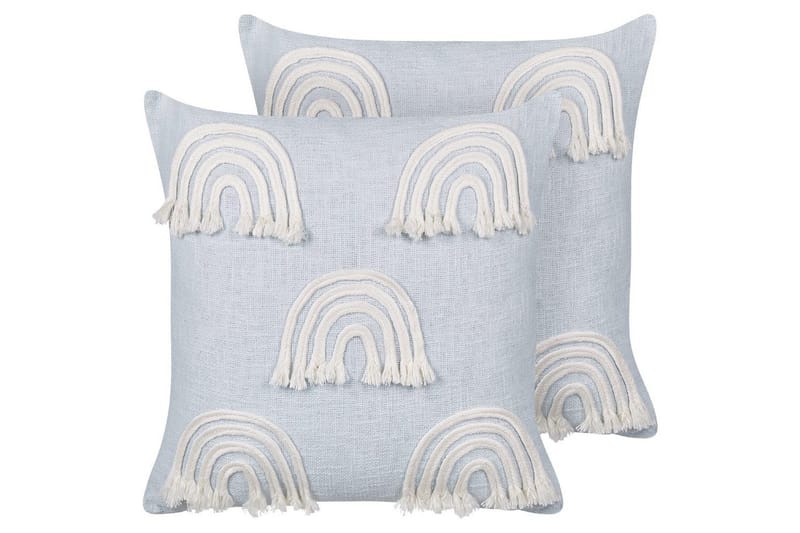 Prydnadskuddar Leea set om 2 Blå/Vit, Blå/Vit