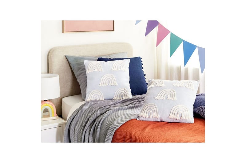 Prydnadskuddar Leea set om 2 Blå/Vit - Blå/Vit - Textil & mattor - Filtar, kuddar & plädar - Utekudde