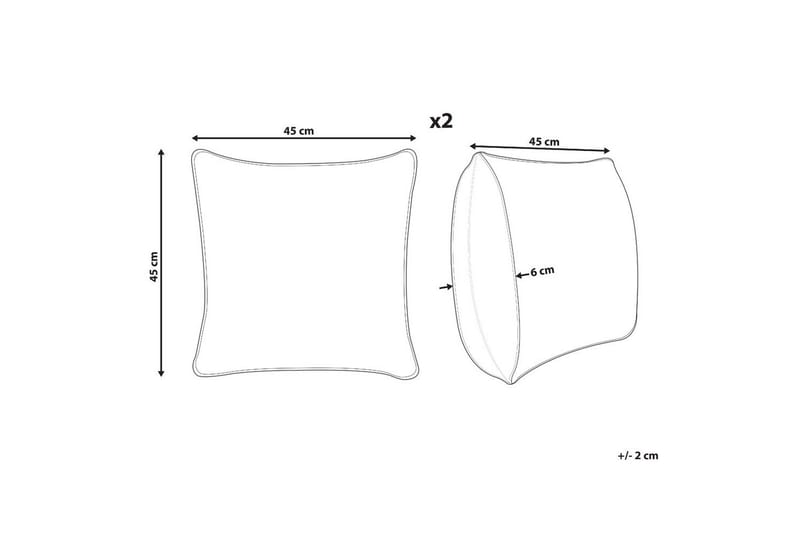 Prydnadskuddar Leea set om 2 Gul/Vit - Gul/Vit - Textil & mattor - Filtar, kuddar & plädar - Utekudde