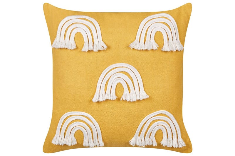 Prydnadskuddar Leea set om 2 Gul/Vit - Gul/Vit - Textil & mattor - Filtar, kuddar & plädar - Utekudde