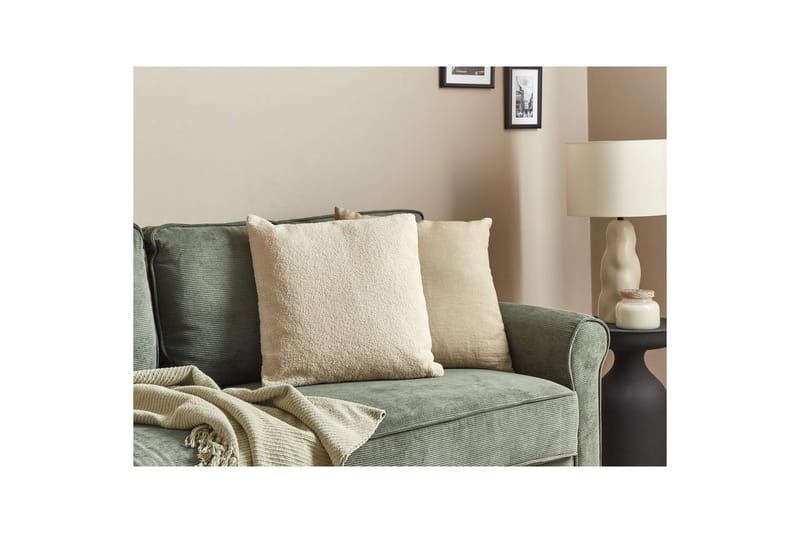 Prydnadskuddar Leuzea set om 2 Beige, 45x45 cm - Beige, 45x45 cm - Textil & mattor - Filtar, kuddar & plädar - Utekudde