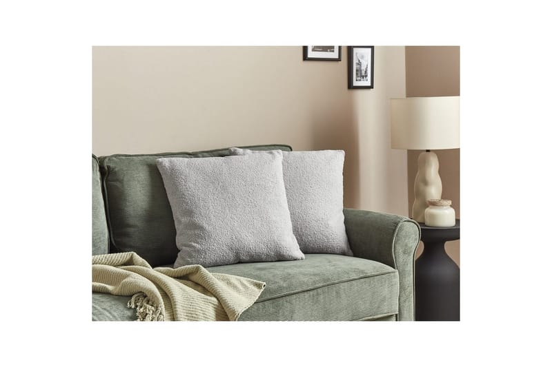 Prydnadskuddar Leuzea set om 2 Grå, 45x45 cm - Grå, 45x45 cm - Textil & mattor - Filtar, kuddar & plädar - Utekudde