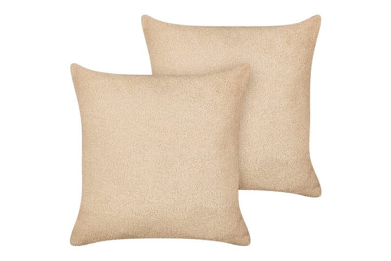 Prydnadskuddar Leuzea set om 2 Sandbeige, 45x45 cm - Sandbeige, 45x45 cm - Textil & mattor - Filtar, kuddar & plädar - Utekudde