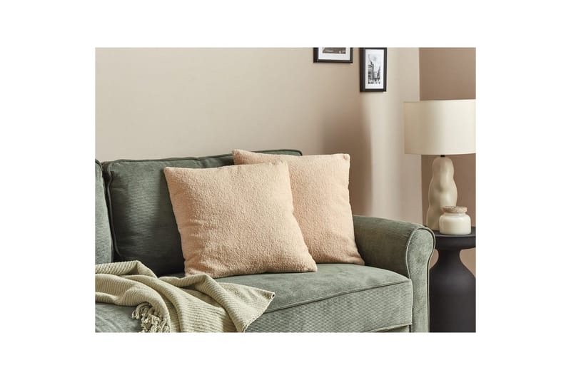 Prydnadskuddar Leuzea set om 2 Sandbeige, 45x45 cm - Sandbeige, 45x45 cm - Textil & mattor - Filtar, kuddar & plädar - Utekudde