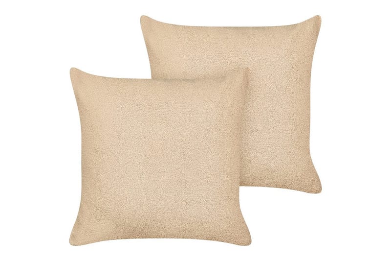 Prydnadskuddar Leuzea set om 2 Sandbeige, 60x60 cm - Sandbeige, 60x60 cm - Textil & mattor - Filtar, kuddar & plädar - Utekudde