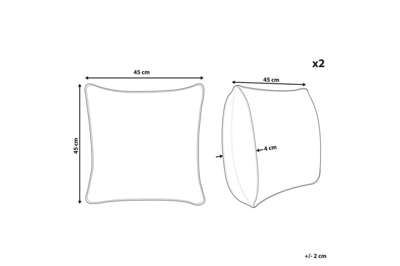 Prydnadskuddar Leuzea set om 2 Vit, 45x45 cm - Vit, 45x45 cm - Textil & mattor - Filtar, kuddar & plädar - Utekudde