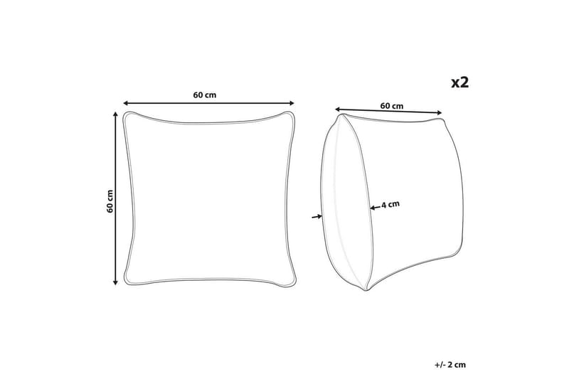 Prydnadskuddar Leuzea set om 2 Vit, 60x60 cm - Vit, 60x60 cm - Textil & mattor - Filtar, kuddar & plädar - Utekudde