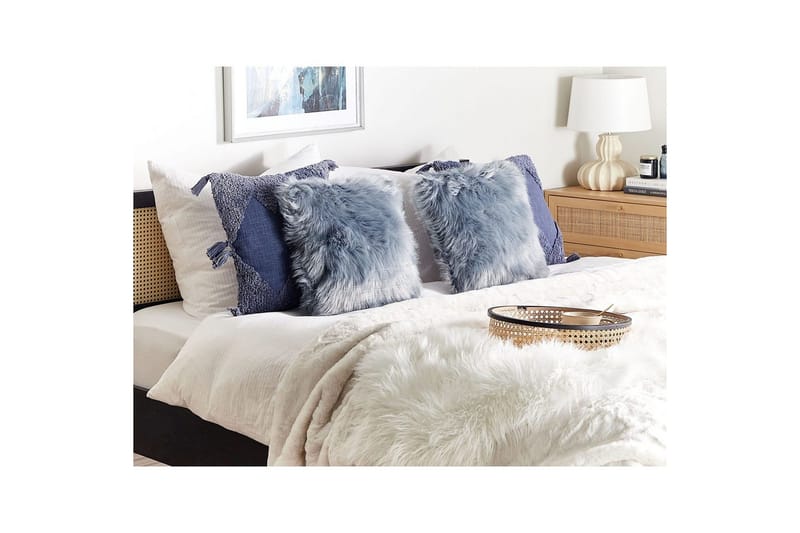 Prydnadskuddar Lubha set om 2 Blå/grå - Blå/grå - Textil & mattor - Filtar, kuddar & plädar - Prydnadskudde & kuddfodral