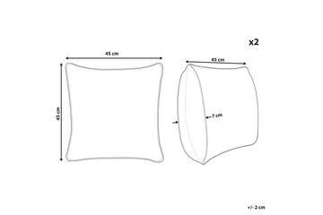 Prydnadskuddar Lubha set om 2 Grå - Grå - Textil & mattor - Filtar, kuddar & plädar - Prydnadskudde & kuddfodral