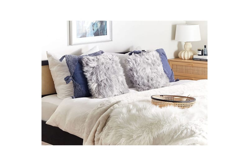 Prydnadskuddar Lubha set om 2 Grå - Grå - Textil & mattor - Filtar, kuddar & plädar - Prydnadskudde & kuddfodral