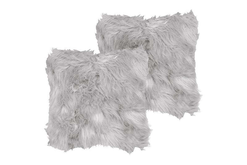 Prydnadskuddar Lubha set om 2 Grå - Grå - Textil & mattor - Filtar, kuddar & plädar - Prydnadskudde & kuddfodral