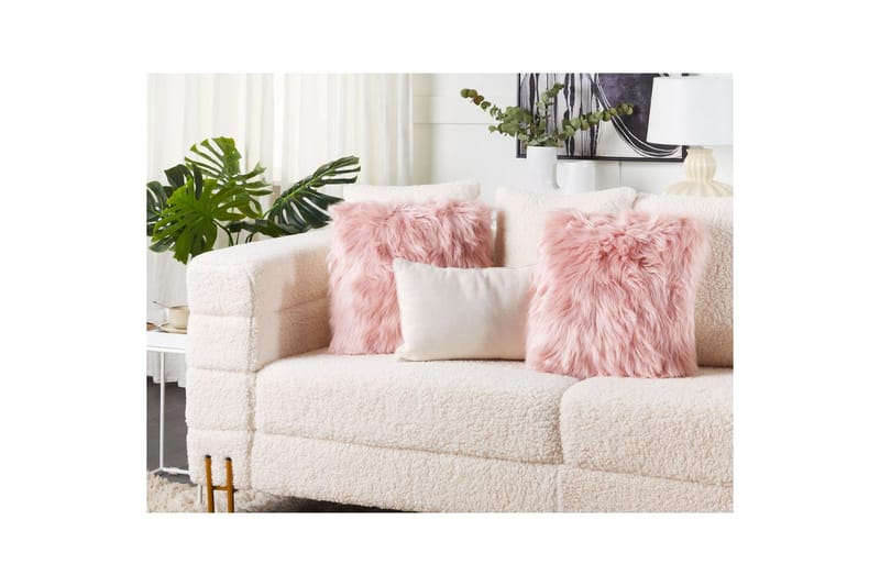 Prydnadskuddar Lubha set om 2 Rosa - Rosa - Textil & mattor - Filtar, kuddar & plädar - Prydnadskudde & kuddfodral