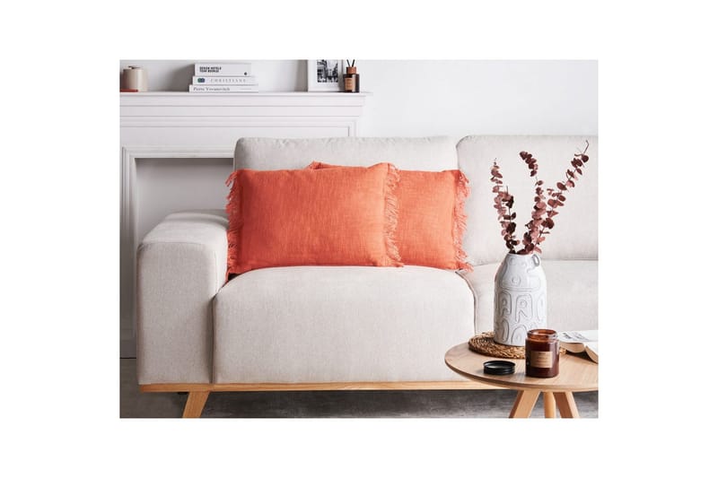 Prydnadskuddar Maba set om 2 Orange - Orange - Textil & mattor - Filtar, kuddar & plädar - Utekudde
