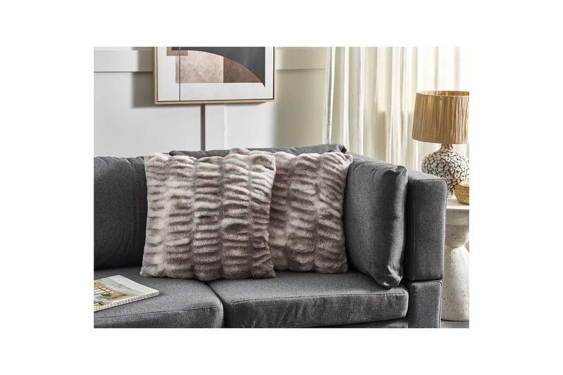 Prydnadskuddar Macodes set om 2 Ljusgrå - Ljusgrå - Textil & mattor - Filtar, kuddar & plädar - Utekudde