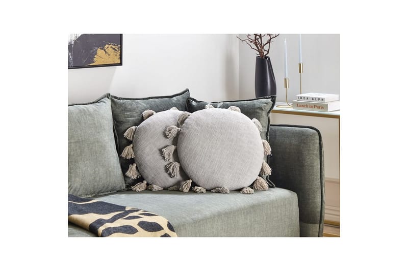 Prydnadskuddar Madia set om 2 Grå - Grå - Textil & mattor - Filtar, kuddar & plädar - Utekudde