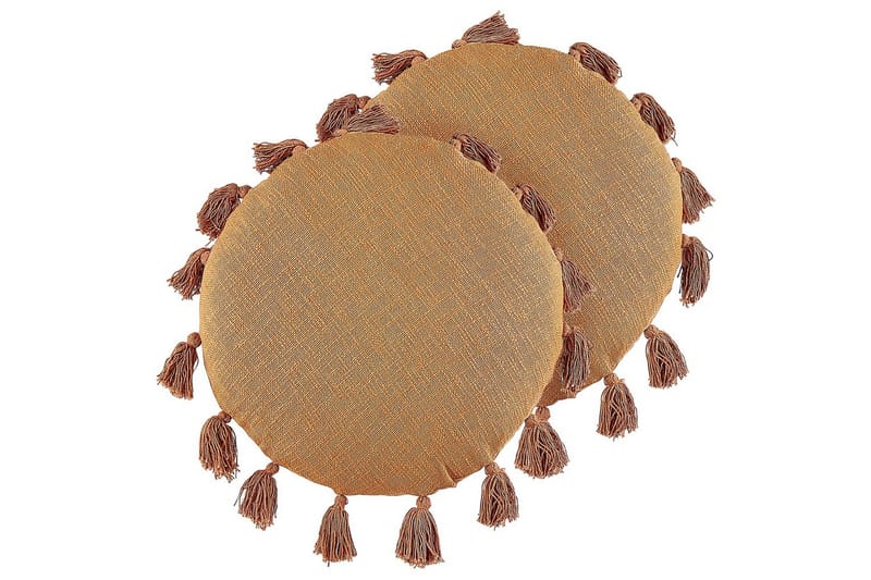 Prydnadskuddar Madia set om 2 Orange - Orange - Textil & mattor - Filtar, kuddar & plädar - Utekudde