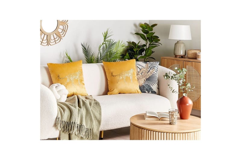 Prydnadskuddar Marula set om 2 Gul/Guld - Gul/Guld - Textil & mattor - Filtar, kuddar & plädar - Utekudde