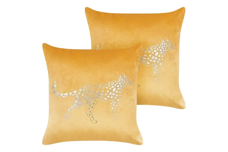 Prydnadskuddar Marula set om 2 Gul/Guld - Gul/Guld - Textil & mattor - Filtar, kuddar & plädar - Utekudde