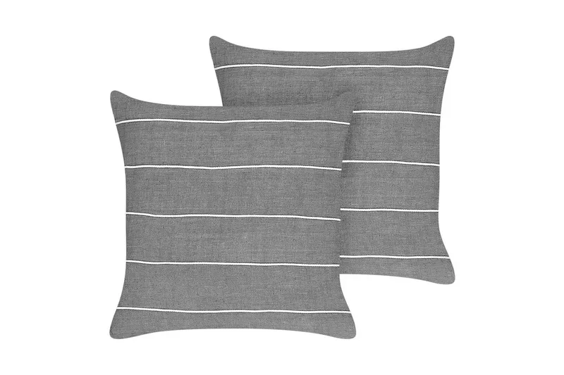 Prydnadskuddar Milas set om 2 Grå/vit, Grå/vit