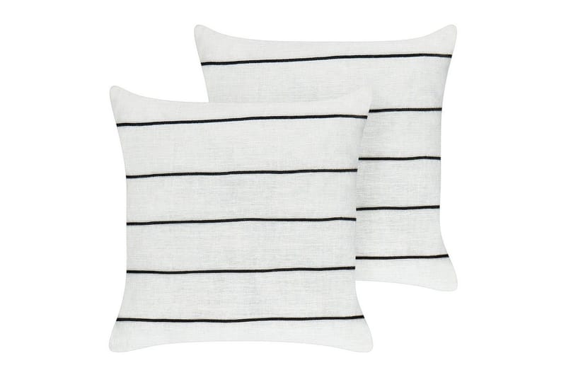 Prydnadskuddar Milas set om 2 Vit/Svart - Vit/Svart - Textil & mattor - Filtar, kuddar & plädar - Utekudde