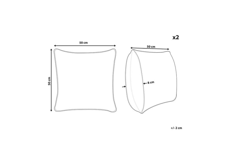Prydnadskuddar Milas set om 2 Vit/Svart - Vit/Svart - Textil & mattor - Filtar, kuddar & plädar - Utekudde