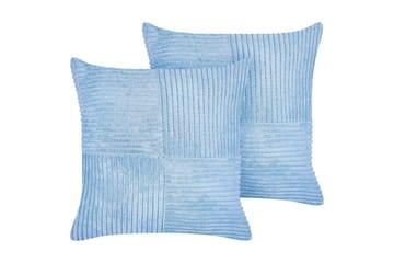 Prydnadskuddar Millet set om 2 Blå, Fyrkantig